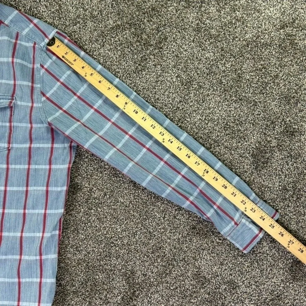 Levis Selvedge Blue Red‎ Plaid Button Up Long Sleeve Shirt Mens XX-Large Casual
